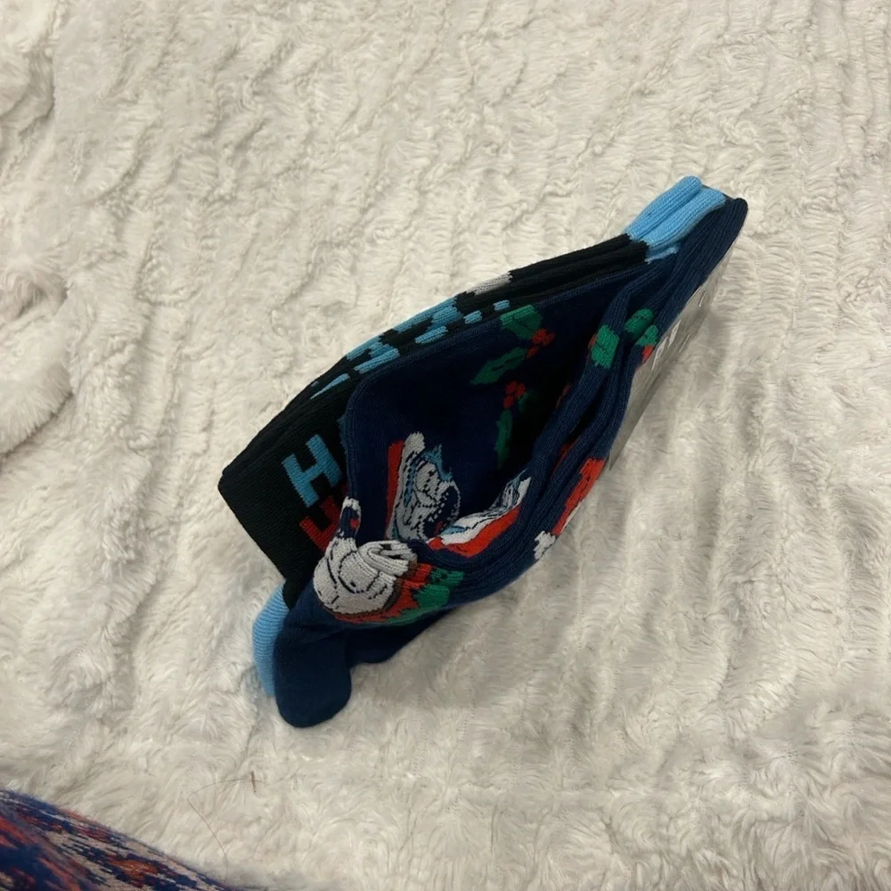 Rick and Morty Santa Socks - Black and Blue fits shoe size 6-12